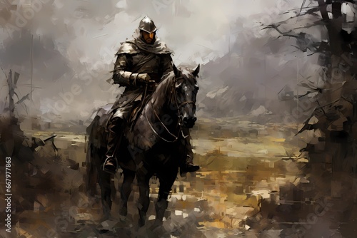 knight, medieval fantasy desktop background, for video, for folk music, folk meditation © Nikita