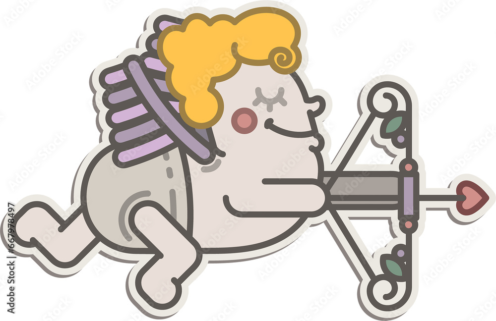 Digital png illustration of cartoon cupid with bow and arrow on transparent background Digital png illustration of cartoon cupid with bow and arrow on transparent background