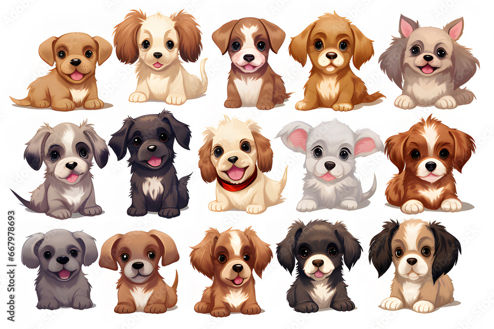 group of dogs ai generative group of dogs ai generative