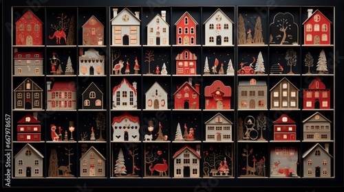 A beautifully crafted advent calendar, each door hiding a festive treat. © baloch