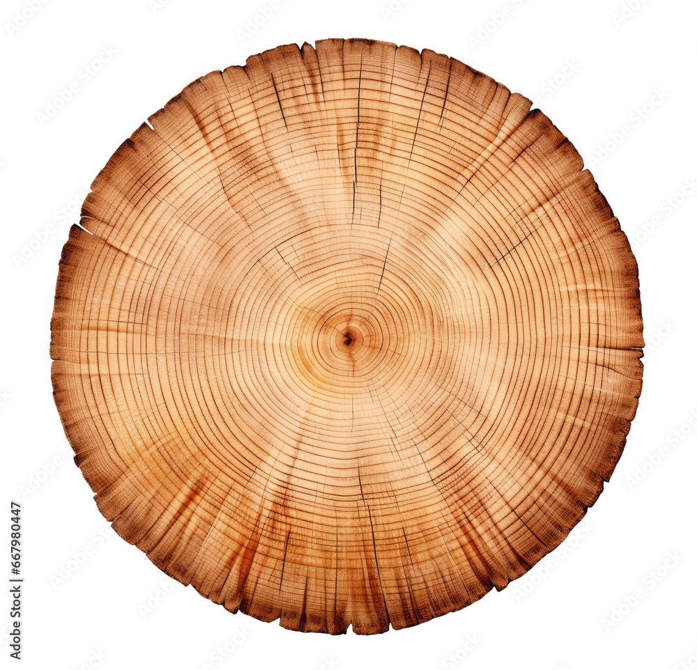 Cross section of a big tree isolated on transparent background - obrazy, fototapety, plakaty 