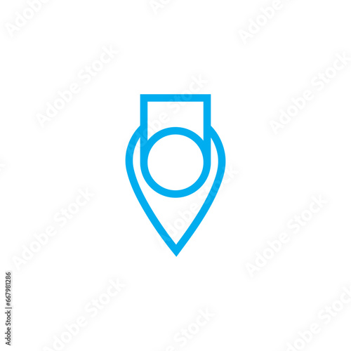 Map pin location icon logo design