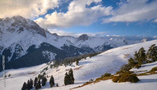 Mountain Wonderland A Snowy Landscape Delight