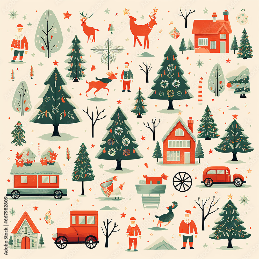 Set of Vector Christmas Icons. Gift, Pine, Ball, Santa, Candle, Gingerbread Man, Candy, Bell Set of Vector Christmas Icons. Gift, Pine, Ball, Santa, Candle, Gingerbread Man, Candy, Bell