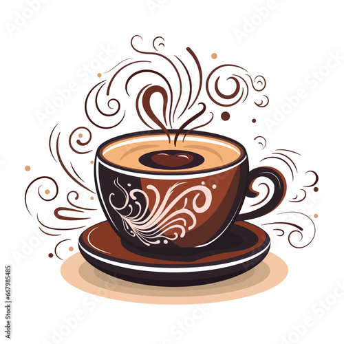 A cup of aromatic coffee. Vector illustration