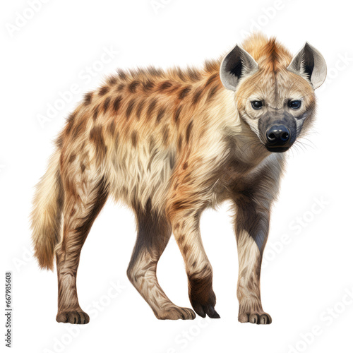 watercolor predator animal element. watercolor hyena illustration.
