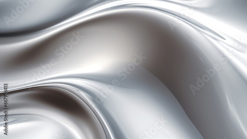 The close up of a glossy metal surface in white color with a soft focus. 3D illustration of exuberant. generative AI