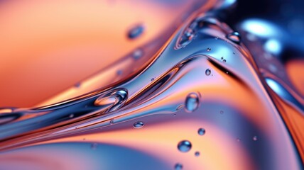 The close up of a glossy liquid surface with a soft focus. Generative AI AIG30. generative AI