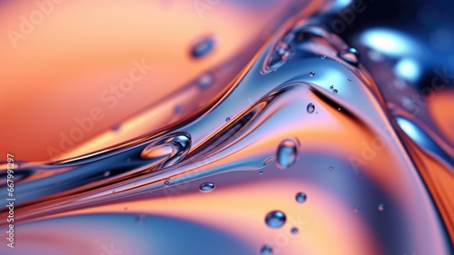 The close up of a glossy liquid surface with a soft focus. Generative AI AIG30. generative AI