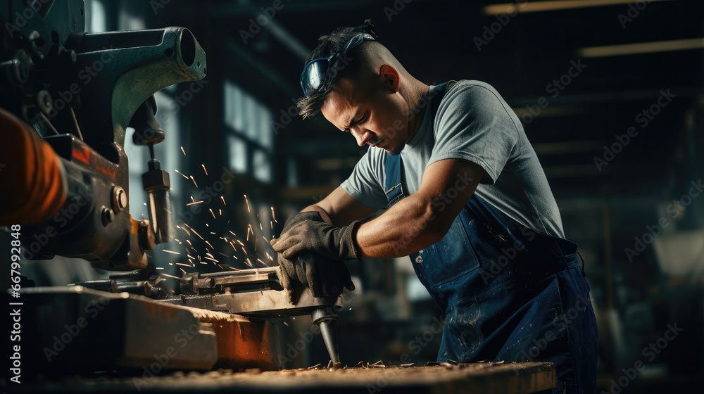 welder working in the workshop Generative Ai welder working in the workshop Generative Ai