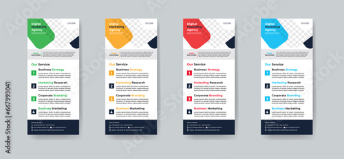 Modern creative corporate business dl flyer or rack card layout concept background flyer brochure cover template for grow up your business to the next level