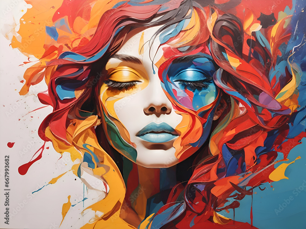 abstract self-portrait that represents emotions and inner world through colors