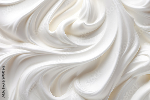Obraz na płótnie Close up of white whipped cream swirl texture for background and design