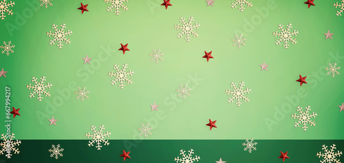 Christmas snowflake pattern - overhead view flat lay