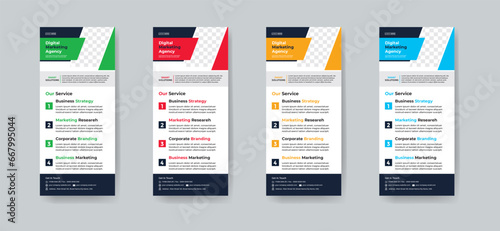 Modern creative corporate business dl flyer or rack card layout concept background flyer brochure cover template for grow up your business to the next level