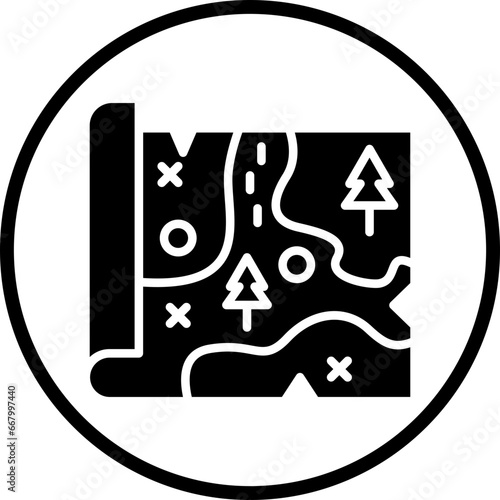 Vector Design Treasure Map Icon Style