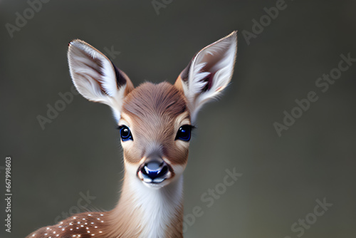 close up of a baby deer. Generative AI.  © 블링 로코