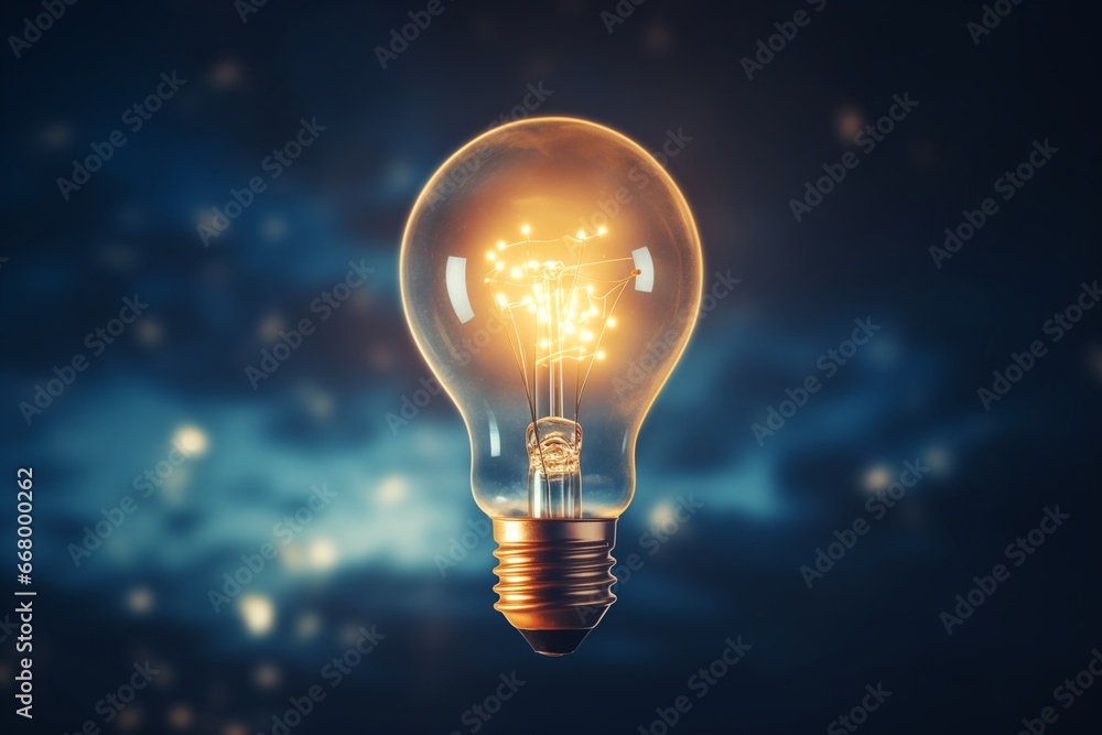 Idea light bulb flying to the sky like a rocket Idea light bulb flying to the sky like a rocket