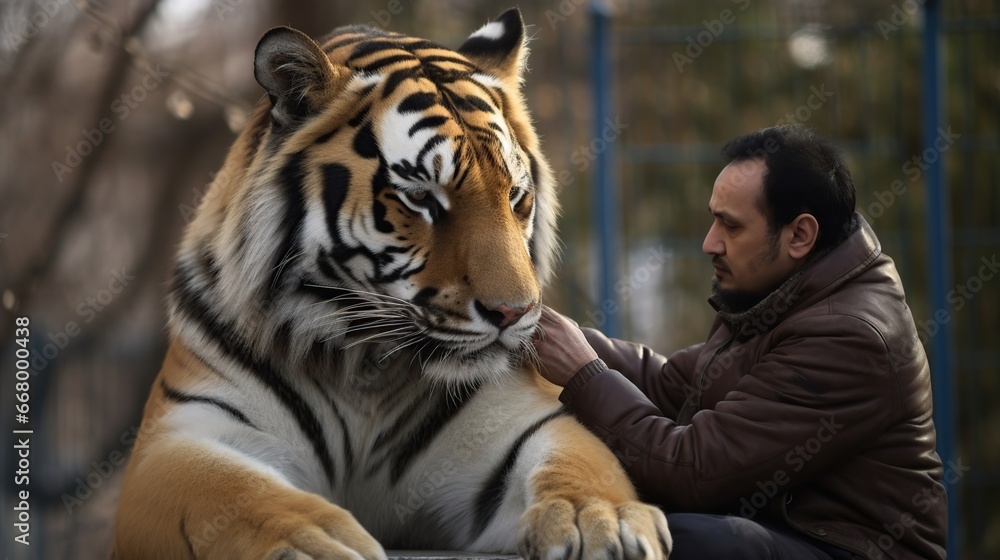 human and tiger friendship