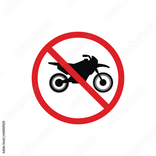 No motorcycle sign symbol isolated on white background
