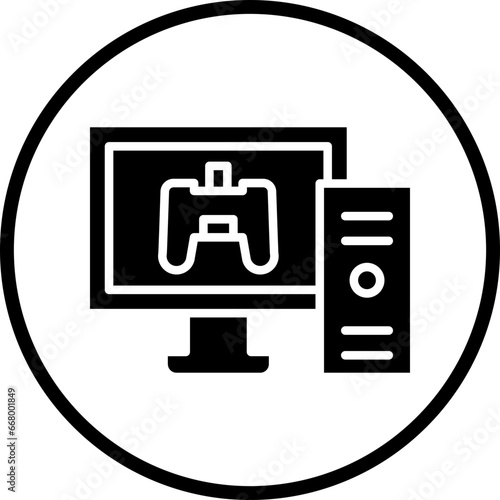 Vector Design Gaming Pc Icon Style