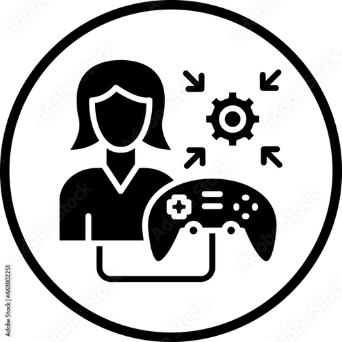 Vector Design Game Modder Female Icon Style