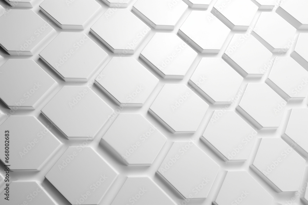 Fototapeta premium hexagonal white background with many different shapes