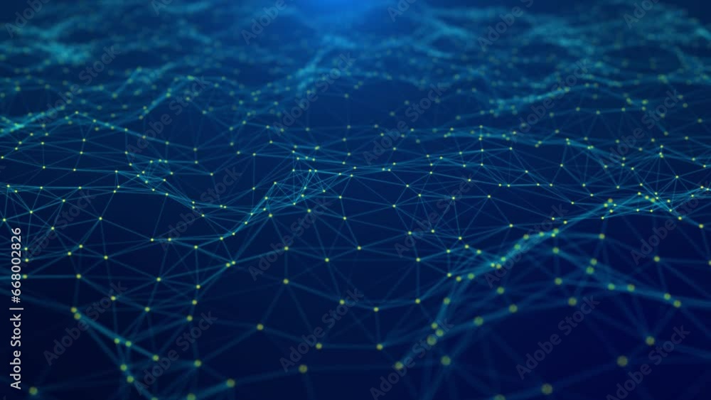 Blue Digital wave lines background. Big data Business science Technology network grid particles connected. Sci-fi line connect network data. metaverse space artificial intelligence, big date 5g Blue Digital wave lines background. Big data Business science Technology network grid particles connected. Sci-fi line connect network data. metaverse space artificial intelligence, big date 5g