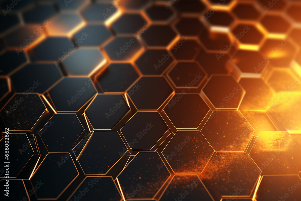 hexagonal background with glowing blue lights hexagonal background with glowing blue lights