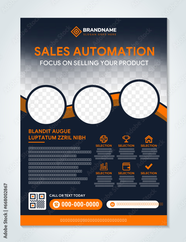 sales automation headline of flyer design template vector, Business ...