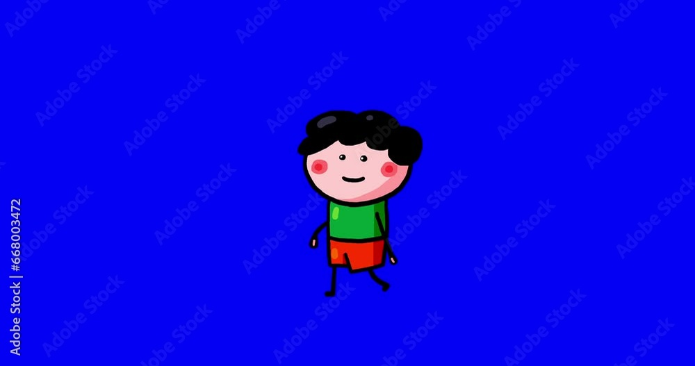 Cartoon kid character moves Tomek boy isolated stand walk stop. Moving child serie transparent bluebox. Useful content presenter no background. Cartoon kid character moves Tomek boy isolated stand walk stop. Moving child serie transparent bluebox. Useful content presenter no background.
