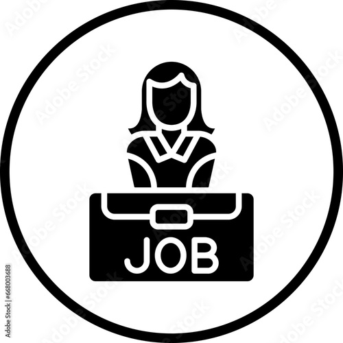 Vector Design Job Candidate Female Icon Style