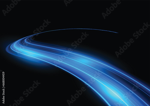 Modern abstract high-speed light motion effect on black background. vector illustration.