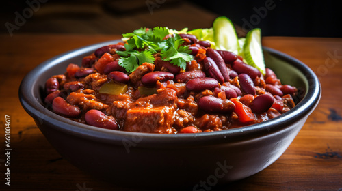 Chili beans bowl turkey dish