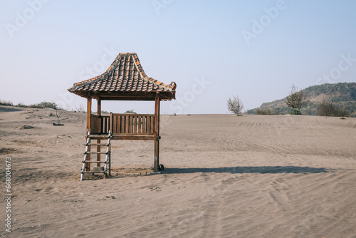 Gazebo in the middle of sand dunes photo