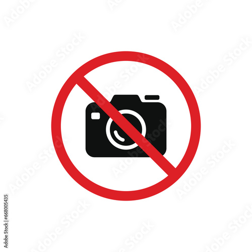 No camera allowed icon sign symbol isolated on white background