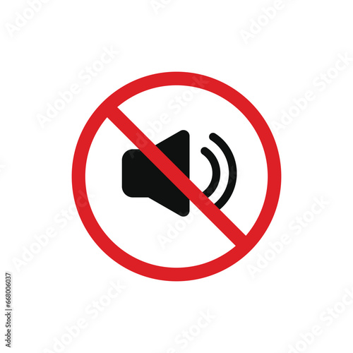 No sound speaker allowed icon sign symbol isolated on white background. No sound icon
