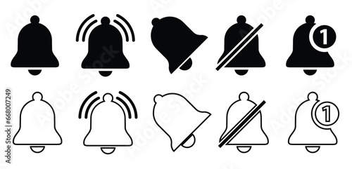 Set of phone bell icons