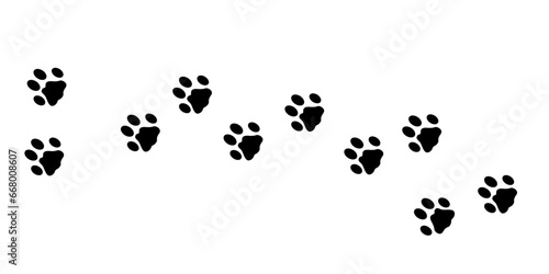 Lynx paws. Animal paw prints, vector illustration different forest animals footprints black on white illustration for different design uses. 