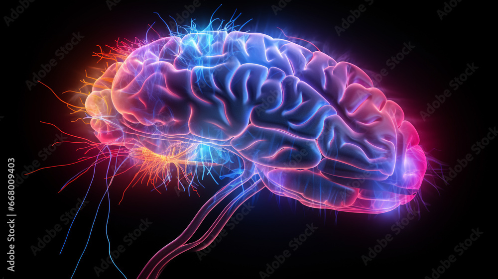human brain showing neurons firing and neural extensions human brain showing neurons firing and neural extensions