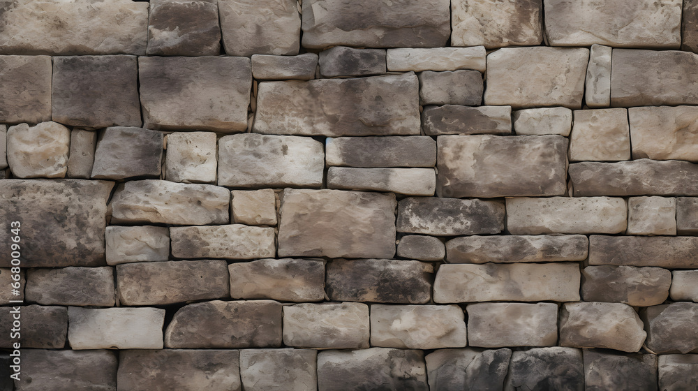 Ancient stone blocks wall texture background. generative AI.