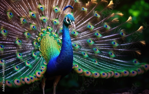 The Majestic Plumage A Glimpse into the Regal Beauty of a Peacock.