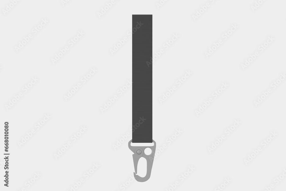 Strap Keychain Mockup Isolated On White Background. 3d illustration Strap Keychain Mockup Isolated On White Background. 3d illustration