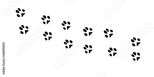 Rabbit paws. Animal paw prints, vector illustration different forest animals footprints black on white illustration for different design uses. 