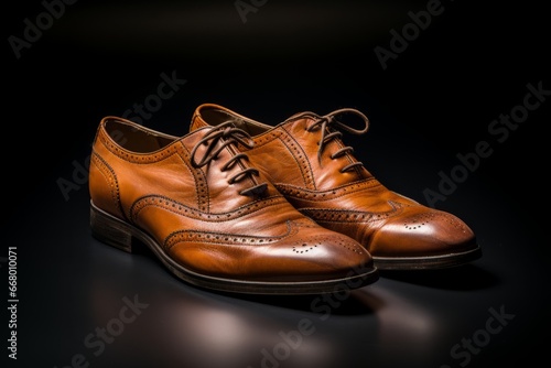 Leather brown shoes isolated