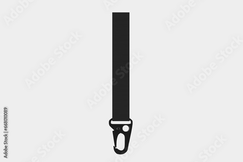 Strap Keychain Mockup Isolated On White Background. 3d illustration