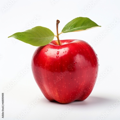 red apple isolated on white  generated by AI