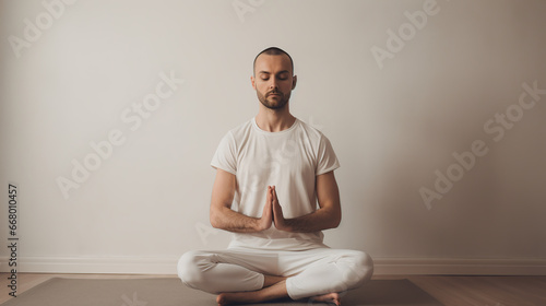 man doing yoga