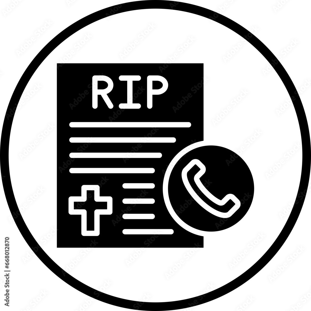 Death Announcement Icon Style Death Announcement Icon Style