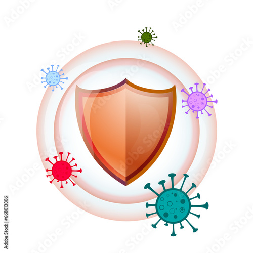 virus protection shield with the virus